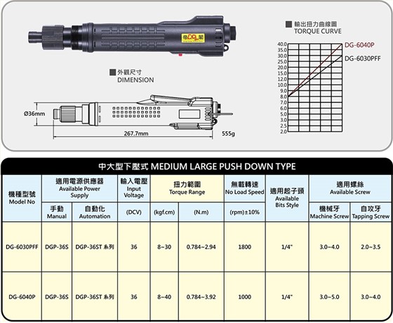 中大型下压式工业级精密无刷电动起子
